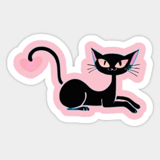 Adorable kitty full of love Sticker